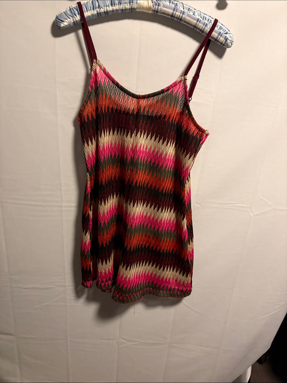 Primark Multicolor Zigzag Knit romper- Pink, Brown, Orange, Green, Cream. NWT